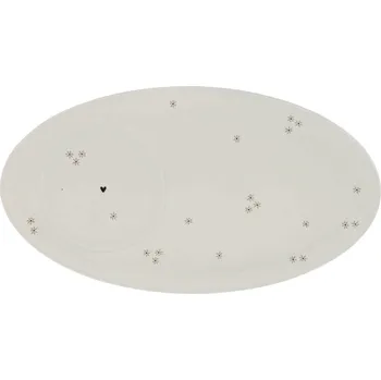 Bastion Collections Oválný podšálek LITTLE FLOWERS in B/T, 25,5x14,5cm b360143