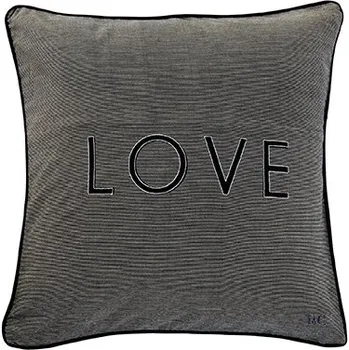 Polštář Bastion Collections Polštář 50x50cm - LOVE, natural / black b340091