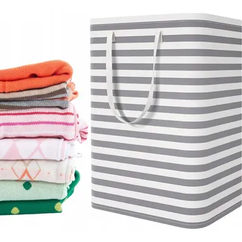 Koš na prádlo DONGDA Koš na prádlo 75L Skládací Voděodolný Šedý Lněný Vzhled