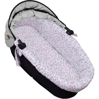 Bavlněná vložka do kočárků/koše s pěnovou matrací, Baby Nellys, Kalina, bílá