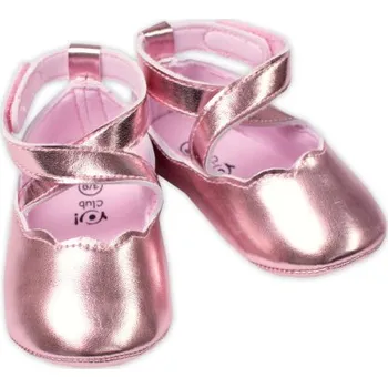 Capáčky Kojenecké capáčky, balerínky YO! na suchý zip, růžové, vel. 9-15 m