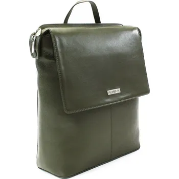 Módní doplněk Arwel Tmavě zelený městský kožený batoh 311-1660-57