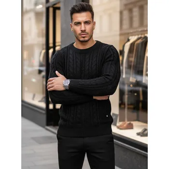 Pánský svetr Černý pletený svetr WX1926 Velikost: M