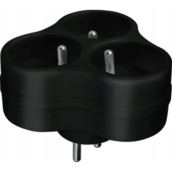 Elektrická zásuvka Elektrická Zásuvka rozbočka DPM černá