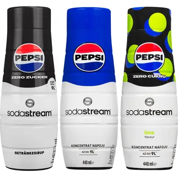 Sirup pro výrobník sody 3x SYROB KONCENTRÁT SODASTREAM PEPSI + PEPSI MAX + PEPSI MAX LIME