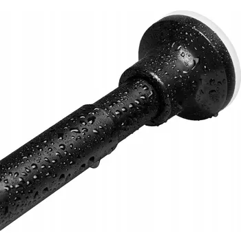 Tyč na sprchový závěs TELESKOPICKÁ Tyč Sprchová Rozpěrná Černá 72-254cm