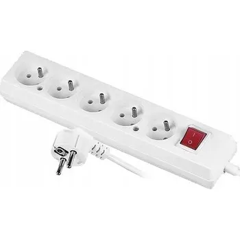 Napájecí kabel Prodlužovací Kabel přívod s lištou Plast-Rol 5 m, 5 ks, bílý