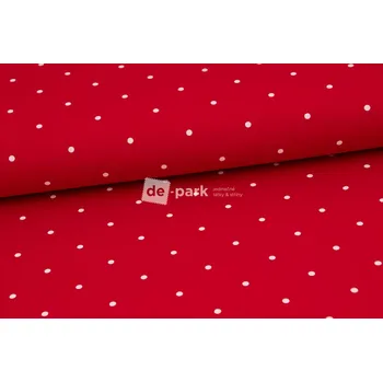 Úplet - Puntíčky - červená - šíře 160 cm