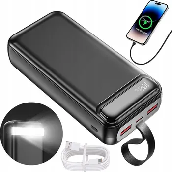 Powerbanka POWERBANKA 50000mAh PD TYP-C ČERNÁ - VELKÁ KAPACITA PRO CESTOVÁNÍ A KEMPOVÁNÍ