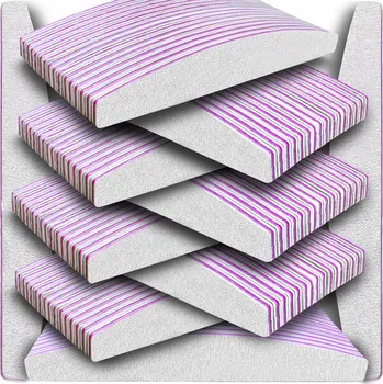 Pilníky na nehty Půlměsíc Loďka Zebra 100/180 Sada 100 ks
