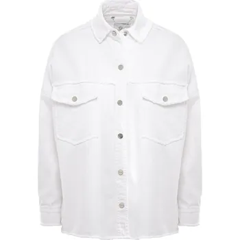 Dámská halenka DŽÍNOVÁ KOŠILOVÁ BUNDA BÍLÁ Rino Pelle