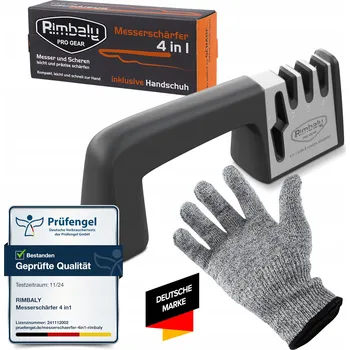 RIMBALY Brousek na nože 4v1 s ochrannou rukavicí
