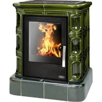 Krbová kamna ABX Marina KP I TV 6,9kW kachlový sokl zelená