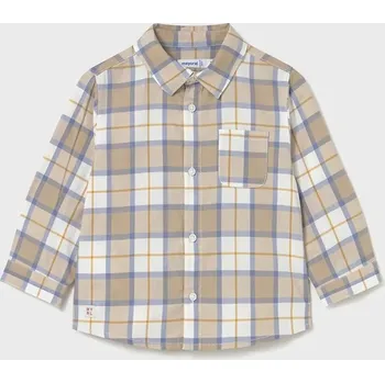 Chlapecká košile Dětská bavlněná košile Mayoral 2109.3B.Baby.9BYA béžová 08X, vel. 98
