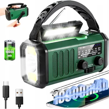 Powerbanka PŘENOSNÉ KUCHYŇSKÉ RÁDIO SOLÁRNÍ DYNAMO STAVEBNÍ SVÍTILNA POWERBANKA 10000 mAh