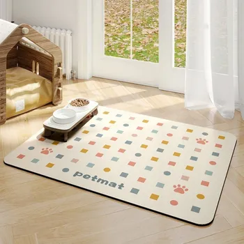 Miska pro psa Ochranná Podložka Pod Misky pro psa kočku, Vodotěsná Podložka na Krmení 40x60 cm