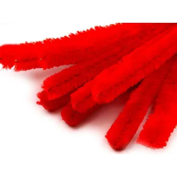 Hobby drát Chlupaté drátky na tvoření Ø15 mm délka 30 cm, střední, 3 červená