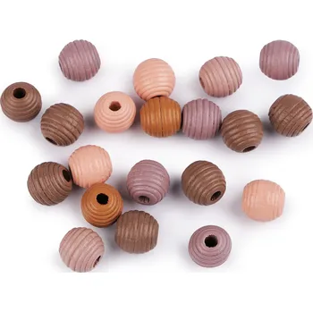 Dětské navlékací korálky Dřevěné korálky s vroubky Ø13 mm, velké, 3 mix barev