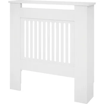 Radiátor HOMCOM Kryt na radiátor s vodorovnými lamelami, bílý Kryt na radiátor, dekorace na radiátor Kryt na radiátor do obývacího pokoje, ložnice, 78 x 19 x 81cm
