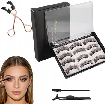 Umělé řasy MAGNETICKÉ ŘASY UMĚLÉ POHODLNÁ SADA 12 PÁRŮ + PINZETA ČERNÁ