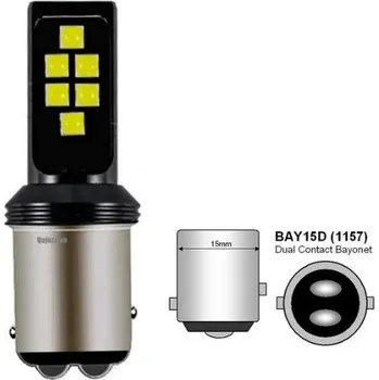 Žárovka LED žárovka BA15D 3030 LED 6W bílá