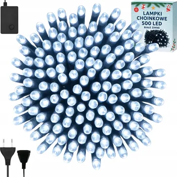 Vánoce VÁNOČNÍ OSVĚTLENÍ NA STROMEČEK SVĚTELNÝ ŘETĚZ NA STROMEČEK VÁNOČNÍ 500 LED STUDENÁ BÍLÁ VNITŘNÍ/VENKOVNÍ