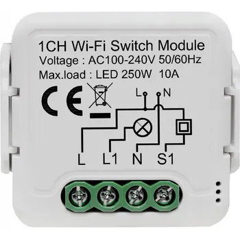 Relé INTELIGENTNÍ RELÉ DO KRABIČKY JEDNOPÓLOVÉ 1KANÁLOVÉ WIFI TUYA SMART LIFE 10A