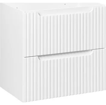 Koupelnový nábytek Závěsná koupelnová skříňka pod umyvadlo se 2 zásuvkami, bílá matná, 60x57x39 cm