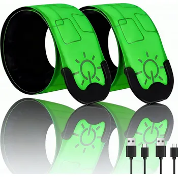 2x LED REFLEXNÍ PÁSKA NA RUKU RAMENO PRO BĚHÁNÍ NA KOLO VODĚODOLNÁ USB