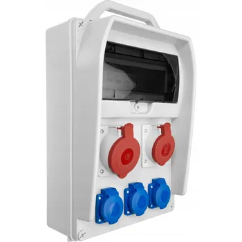 Rozvaděč Staveništní rozvaděč R-BOX 382R 11S 1x16A/5P, 1x32A/5P, 3x230V bílý PAWBOL