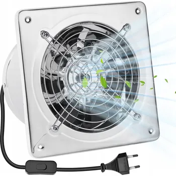 Domácí ventilátor PRŮMYSLOVÝ ODTAHOVÝ VENTILÁTOR NA ZEĎ 150MM VÝKONNÝ LOPATKOVÝ 525 m3/h