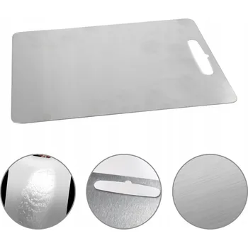 Kuchyňské prkénko PRKÉNKO NA KRÁJENÍ Z NEREZOVÉ OCELI 29X20 CM HYGIENICKÉ ODOLNÉ KOVOVÉ