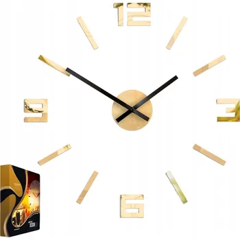 Hodiny Nástěnné hodiny akrylové Quartz strojek Arabic Gold Mirror Kulatý