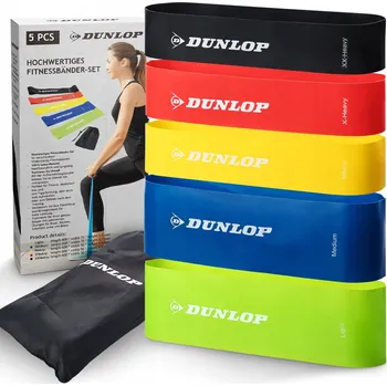 Sada 5 posilovacích gum DUNLOP Fitness Band