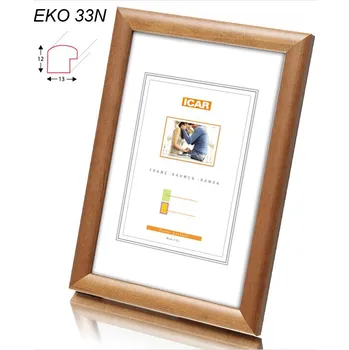 Rám na obraz Rámeček dřevěný Icar EKO 33N 15x21 středně hnědý r040045