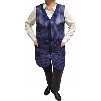 Kuchyňská zástěra DÁMSKÁ STYLONOVÁ ZÁSTĚRA SE ZAPÍNÁNÍM NA ZIP, MODRÁ, APRON vel. S