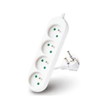 Napájecí kabel Prodlužovací Kabel 4g s uzemněním 3m LINEA bílý 2300W 10A 3x1mm KOBI