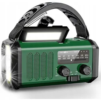 Powerbanka 10000mAh Solární nouzové rádio s AM/FM, předpovědí počasí, SOS, USB nabíječkou a kompasem