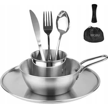 Příbor ISFORU Kempingová Sada Příborů Nerezová Ocel 8 Dílů