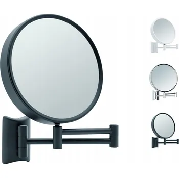 Zrcadlo LIBARO Kosmetické Zrcadlo Nástěnné Oboustranné Černé 3x/7x Zvětšení