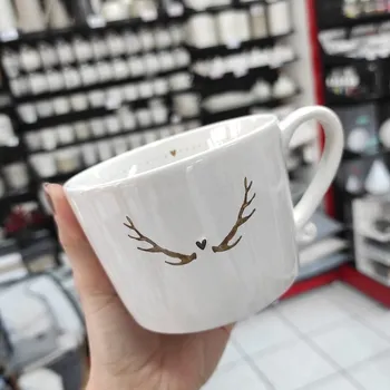 Bastion Collections Hrnek DEER in black / titane, 300ml b320161