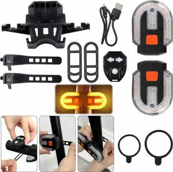 Cyklosvítilna LED ZADNÍ SVĚTLO NA KOLO S BLINKRY OVLÁDANÉ DÁLKOVÝM OVLADAČEM SADA VÝKONNÉ