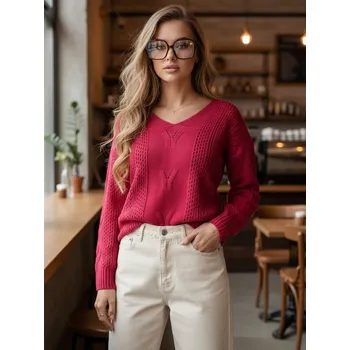 Dámské oblečení Tmavě malinový svetr DARIA MY1719 Velikost: ONE SIZE