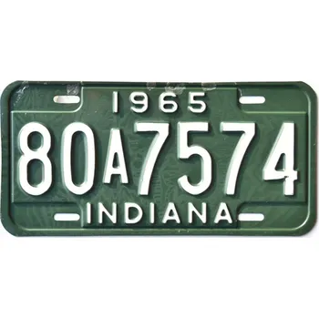 Plechová cedule Americká SPZ Indiana 1965 Green 80A7574