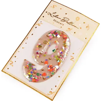 Party dekorace Narozeninové samolepicí číslice s pohyblivými flitry, barva 9 béžová světlá