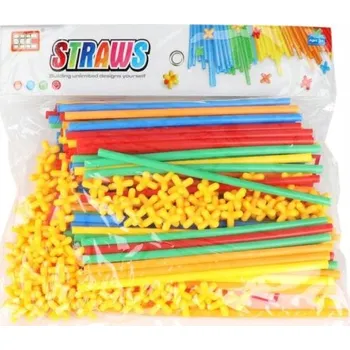 ostatní stavebnice Askato STAVEBNICE MALÝ GENIUS STAVEBNICE SLÁMKY 200 dílků