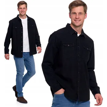 Pánská košile Pánská košile Moraj černá bavlněná s dlouhým rukávem XXL