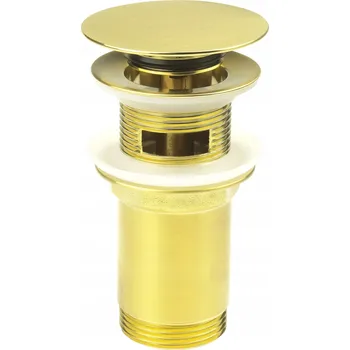 Sifon Deante zátka Zlatá kartáčovaná clik clak univerzální kulatý s pouzdrem