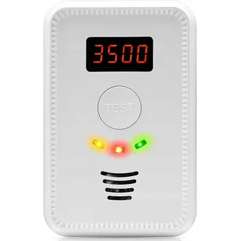 Zabezpečovací technika Detektor úniku zemního plynu metanu a CO (oxidu uhelnatého), alarm 85 dB