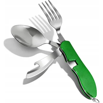 Příbor ZIMAIC Kempingová sada 4v1 Příbor Zelená